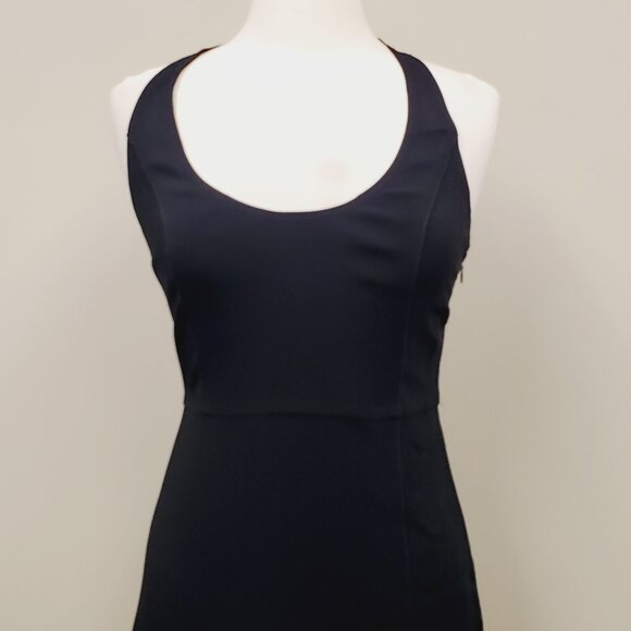 A.L.C. Leesa Tie Back Black Scuba Slit Midi Dress - Size 6 NWT Minimalist - Picture 5 of 15